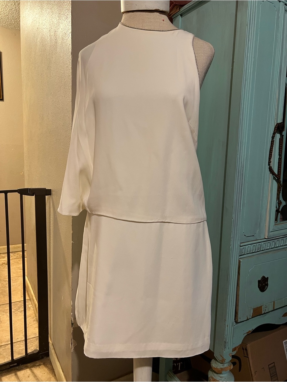 NWT Halston Heritage Elegant Unique Dress Sz 10 Evening Cocktail Party White